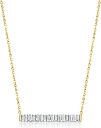 Ross-Simons Lab-Grown Diamond Bar Necklace in 18kt Gold Over Sterling