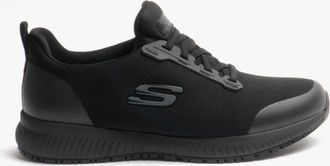 Skechers Womens SQUAD SR Ladies Wide Fit Occupational Trainers Black Textile - Size UK 8