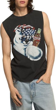 Lucky Brand Coca-Cola Polar Bear Cotton Graphic Muscle Tank in Jet Black at Nordstrom, Size Xx-Large