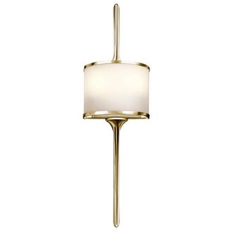 Netlighting Mona 2 Light Bathroom Wall Light Polished Brass IP44 G9 in Yellow