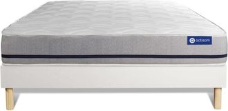 Actisom Somier blanco + Colchón con espuma viscoelástica 160 x 200