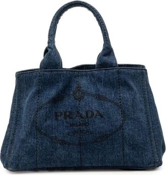 Prada Pre-owned Prada Denim Canapa Logo Tote Ladies 0TZQEYHO2TX4AGW5