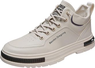 Generic Running Shoes Mens Sports Shoes Comfortable Trainers Thick Sole Casual Shoes Fashion Jogging Shoes Non-Slip Outdoor Shoes Faux Leather Waterproof Lace