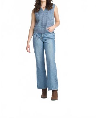 Papillon Cable Knit Vest In Light Blue