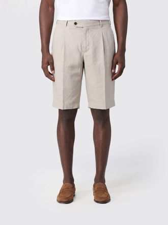 Pantaloni Torino Knee-Length Chino Shorts in a Linen and Cotton Blend