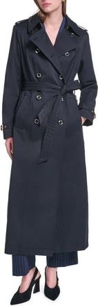 Karl Lagerfeld Belted Trench Coat in Black at Nordstrom, Size X-Large