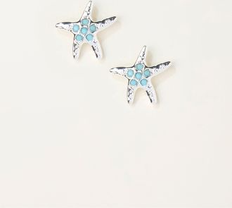 Fat Face FatFace Turquoise Blue Turquoise Starfish Stud Earrings