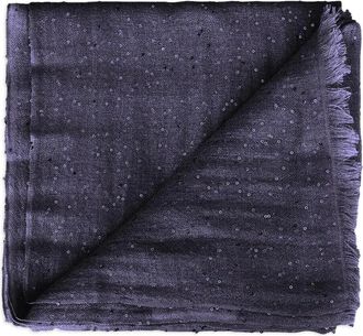 Brunello Cucinelli sequin-embellished fringed scarf - women - Cashmere/Silk - One Size - Blue