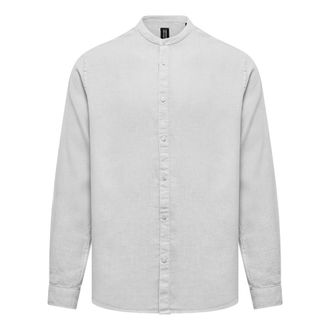 Bomboogie Camicia in lino con collo alla coreana - - Shirts - Uomo - Bianco - 3XL