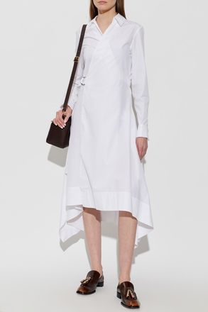 Loewe Asymmetrical Dress With Belt, Womens, White