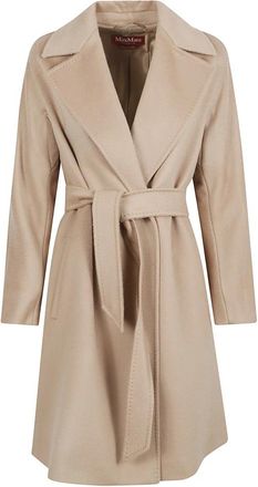 Max Mara Dravenna Coat - Dames - Jas met riem - Bruin - 2XS - Wol - Jassen