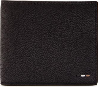 BOSS Boss Ray Logo Grained Leather Wallet - Dark Brown - One Size