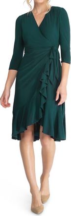 Kiyonna Whimsy Midi Wrap Dress in Hunter Green at Nordstrom, Size X-Large