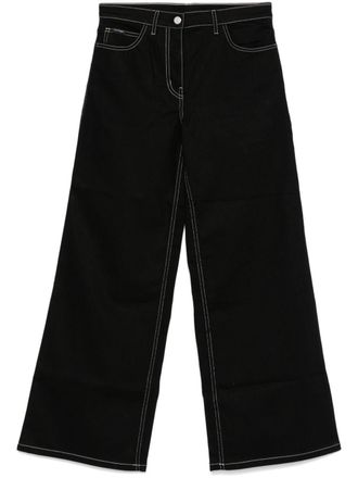Courr&egrave;ges wide-leg jeans - women - Elastane/Cotton/Cotton - 25 - Black