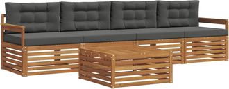 vidaXL Conjunto De Sof&aacute;s De Exterior 5 Uds. Natural Y Antracita Vidaxl