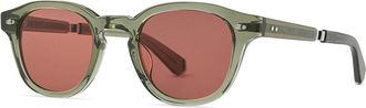 Garrett Leight JAMES S HUN-PLT/TAHR Mens Sunglasses Green Size 46