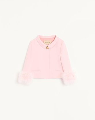 Valentino Crepe Couture Jacket with Feathers Wo
