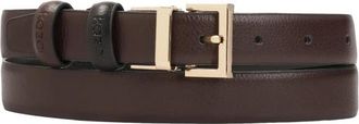Kazar Dayne Smalle dubbelzijdige leren riem - Dames - Riemen - Zwart - 90 CM - Leer - Accessoires