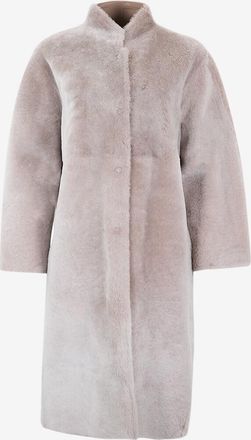 Manzoni24 Wendemantel aus Lammfell mit Stehkragen