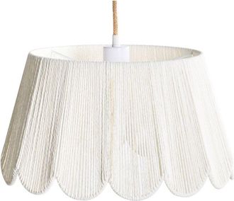 Beliani L&aacute;mpara Colgante Con Base De Hierro Y Pantalla De Cuerda De Papel Estilo Boho Luz Ambiental Beige Sebakwe