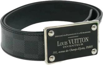 Louis Vuitton Pre-owned Damier Graphite Canvas Riem - Dames - Vintage Accessoires - Zwart - ONE Size - Vintage