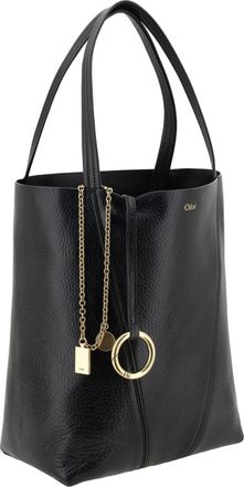 Chlo&eacute; Womens Spin Shoulder Bag Black Calf Leather Bos Taurus
