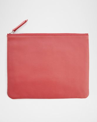 Royce Leather Monogrammed Leather Zuppered Travel Organizer Pouch