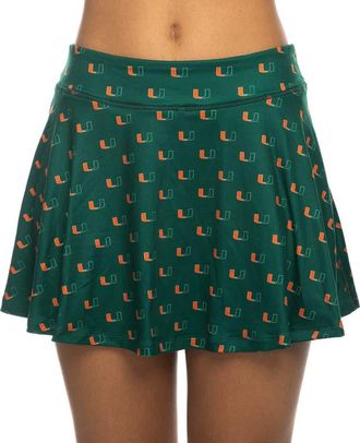 ZooZatZ Womens ZooZatz Green Miami Hurricanes All-Over Print Flowy Skort at Nordstrom, Size X-Small