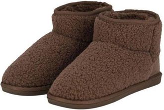 Apollo teddy pantoffels donkerbruin