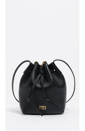 Bimba & Lola Leather Bucket Bag in Black at Nordstrom