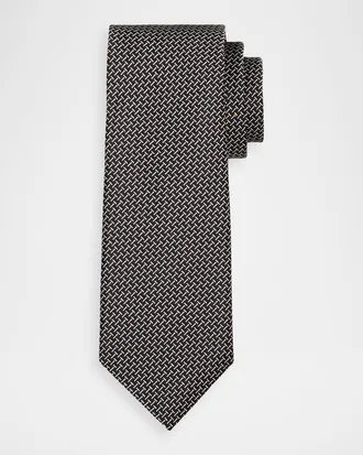 Tom Ford Men & apos;s Linen Zipper-Effect Tie