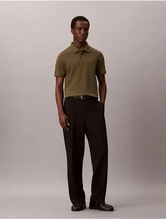 Calvin Klein Mens Liquid Touch Polo Shirt - Green - 2XL