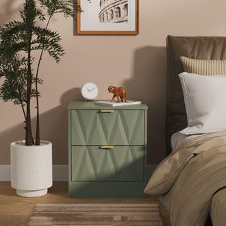 Welcome Furniture Ottawa Ready Assembled 2 Drawer Bedside Cabinet in Reed Green - Welcome Furniture | TJ Hughes