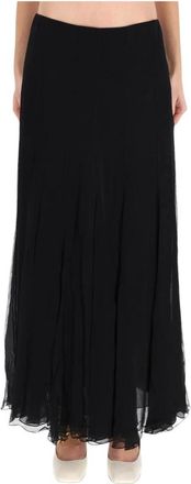 Chlo&eacute; Falda Midi Plisada de Cintura Alta - Skirts - Mujer - Negro - M
