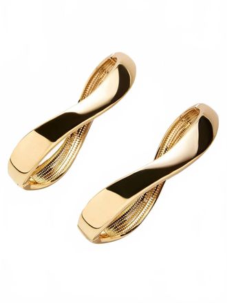 BaubleBar Natalia Wavy Hinge Bangle Set In Gold