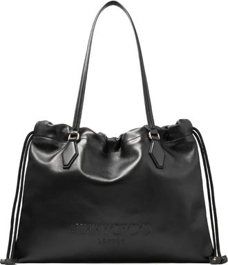Jimmy Choo London Grote leren shopper met trekkoord - Zwart