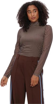 Pom Amsterdam Dames, Tops, Bruin, Maat: XL Leer