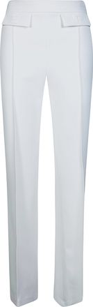 Elisabetta Franchi High Waist Logo Belt Straight Trousers