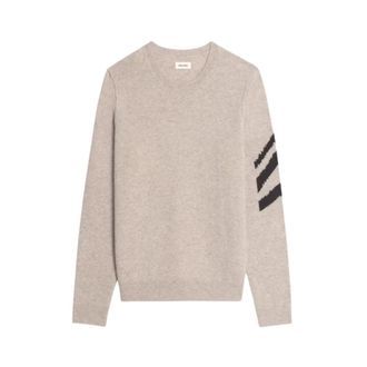 Zadig&Voltaire Round-neck Knitwear, male, Beige, L, Stylish Vesta for a trendy look