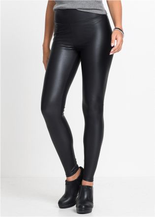 Bonprix Lederimitathose BONPRIX, Damen, Gr. 32/34 (XS), K-Gr, schwarz, Obermaterial: 95% Polyester, 5% Elasthan, skinny fit, Hosen Lederimitathose, aus beschi