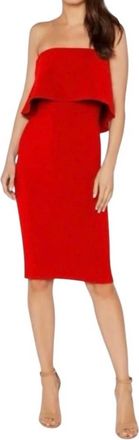 LIKELY Womens Strapless Ruffle Driggs Dress In Scarlet Red