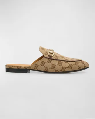 Gucci Princetown GG Canvas Bit Loafer Mules