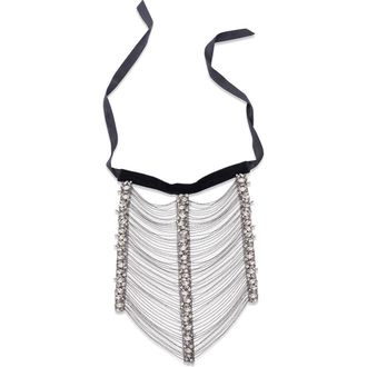 Anne Fontaine Satin Ribbon Collar in Black at Nordstrom, Size One Size Uk