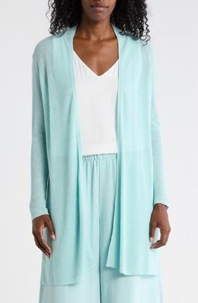 Eileen Fisher Open Front Organic Linen & Organic Cotton Cardigan in Pool at Nordstrom Rack, Size Xx-Small