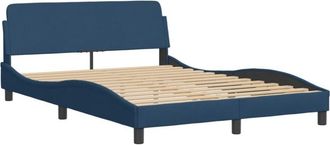 vidaXL Vidaxl - Estructura de cama con cabecero sin colchón tela azul 120x200cm