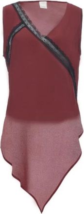 Pinko Top Crepe Style Gauge - Dames - Tops zonder mouwen - Rood - S - Tops