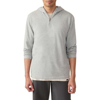 Faherty Movement Quarter Zip Hoodie in Rock Grey Feeder at Nordstrom Rack, Size Xx-Large