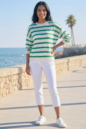 Roman Striped Sequin Knit Jumper
