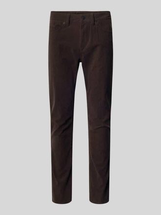 HUGO BOSS Straight Leg Cordhose mit G&uuml;rtelschlaufen Modell DELAWARE in Dunkelbraun, Gr&ouml;&szlig;e 34/32