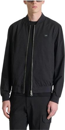 Antony Morato Regular-fit bomberjack in technische stof met patch - Heren - Bomber jackets - Zwart - S - Polyester - Jassen